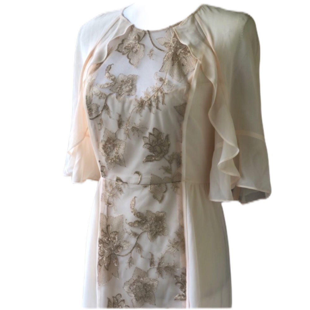 BCBG Max Azria Cream Ruffle Dress - Picture 4 of 8